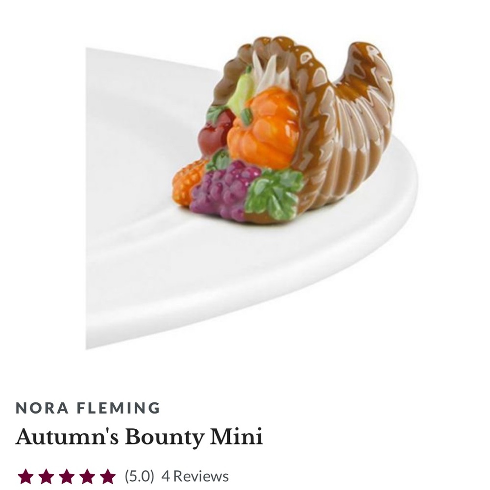 Nora Fleming Harvest Thanksgiving Cornucopia Mini